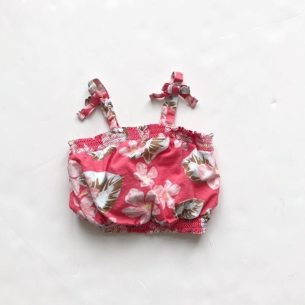 Genuine kids Hawaiian print bubble crop top EUC 2T